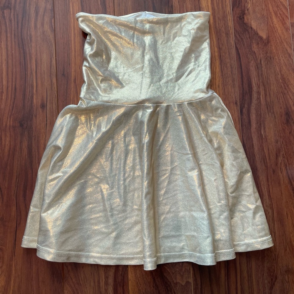 American Apparel Champagne Gold Skater Skirt